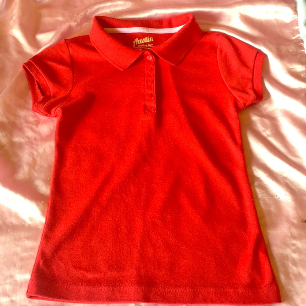 Girls red uniform shirt